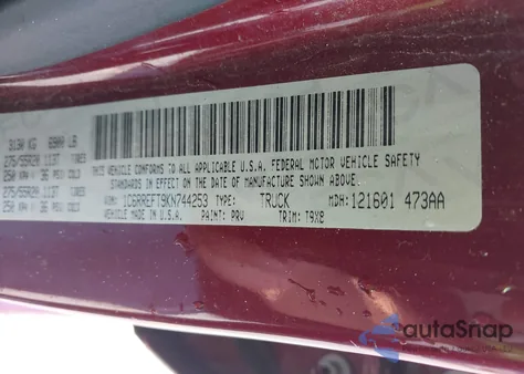 2019 Ram 1500 Big Horn/Lone Star 4X2 5'7 Box z USA, uszkodzony, nr VIN 1C6RREFT9KN744253